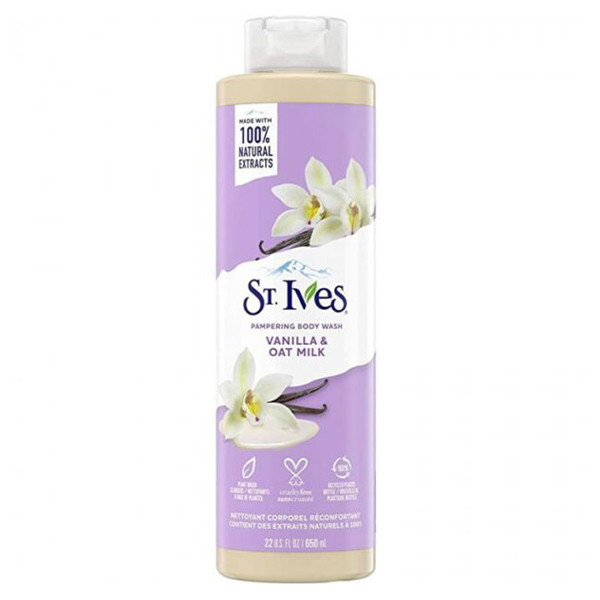 شامپو بدن وانیل و شیر جو دوسر سینت ایوز St.Ives Vanila OTA Milk Body Wash 650 ml