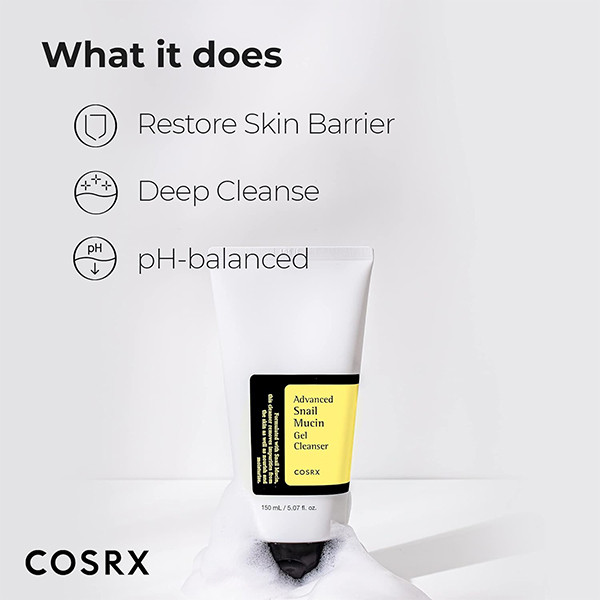 ژل شوینده حلزون کوزارکس Cosrx Advanced Snail Mucin Gel Cleanser 150Ml