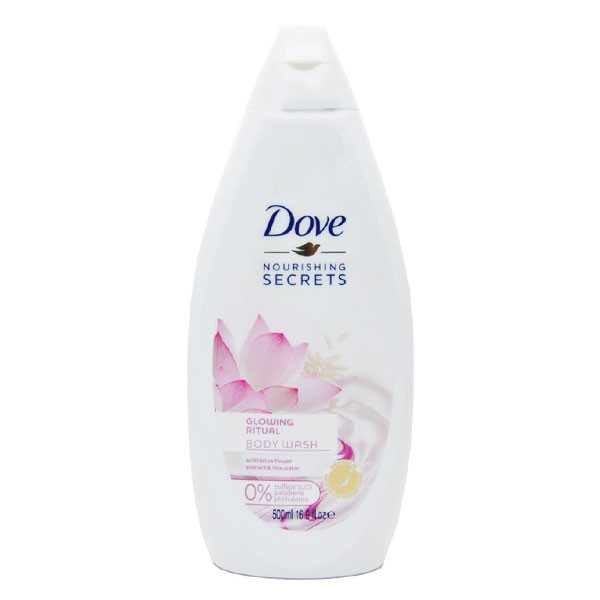 شامپو بدن گل نیلوفر و آب برنج داو Dove Glowing Ritual Body Wash 500Ml