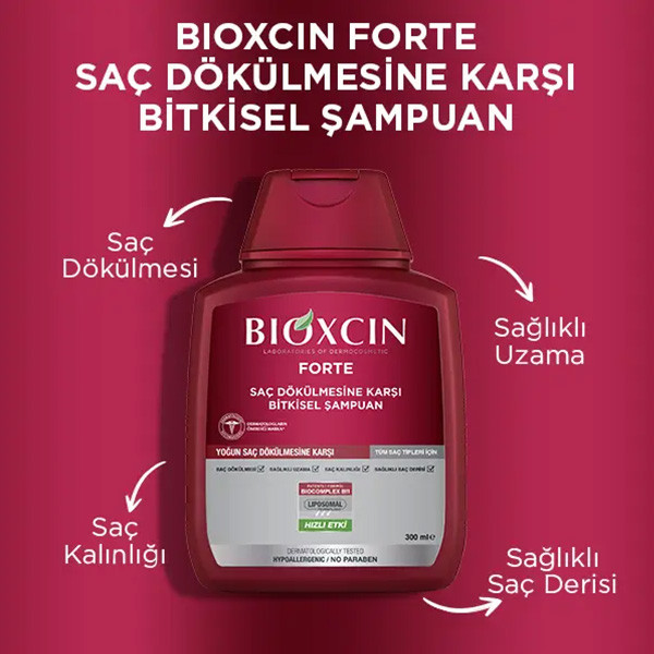 شامپو ضد ریزش انواع مو فورت بیوکسین Bioxcin Forte Herbal Shampoo 300Ml