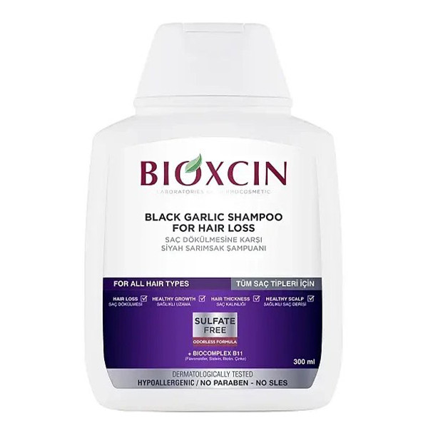 شامپو ضد ریزش سیر سیاه بیوکسین Bioxcin Black Garlic Shampoo 300Ml