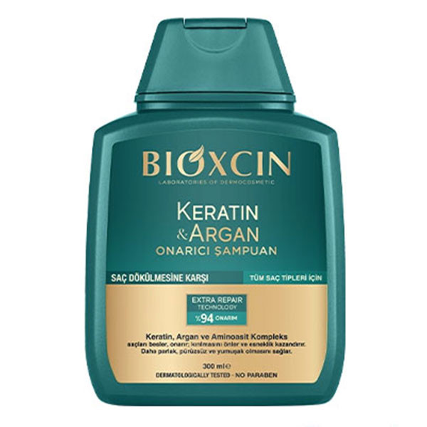 شامپو کراتین و آرگان بیوکسین Bioxcin keratin & Argan Repairing Shampoo 300Ml