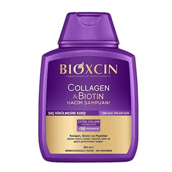 شامپو حجم دهنده بیوتین کلاژن بیوکسین Bioxcin Collagen & Biotin Volumizing Shampoo 300Ml