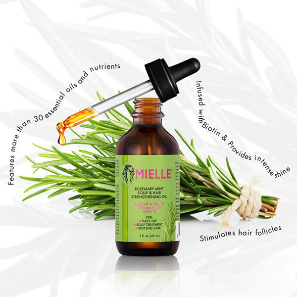 روغن مو ضد ریزش رزماری میله Mielle Rosemary Mint Sclap & Hair Strengthening Oil 59Ml