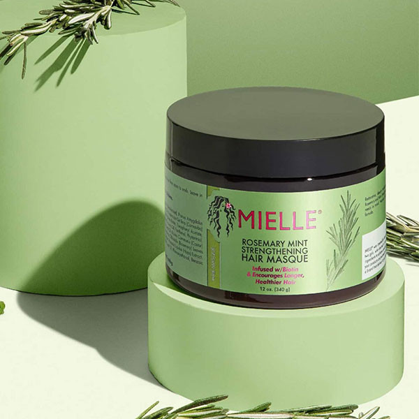 ماسک مو ضد ریزش حاوی رزماری میله Mielle Rosemary Mint Strengthening Hair Masque 340G
