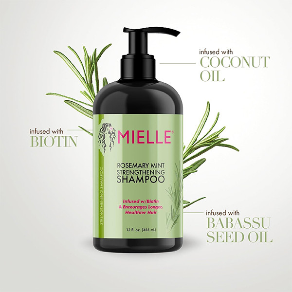 شامپو ضد ریزش رزماری و نعنا میله Mielle Rosemary Mint Strengheting Shampoo 355Ml