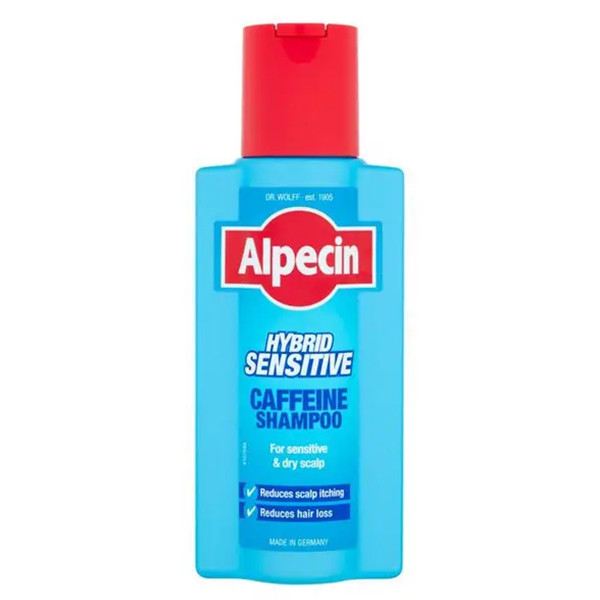 شامپو کافئین ضد ریزش و آبرسان آلپسین Alpecin Hybrid Sensitive Caffeine Shampoo 250Ml