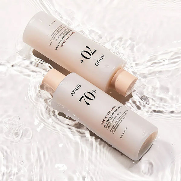 تونر روشن کننده و آبرسان آنوا Anua Rice 70+ Ceramide Glow Milky Toner 250Ml