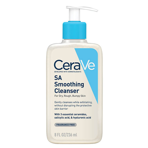 ژل شوینده پوست خشک و دهیدراته ضد جوش سراوی Cerave Sa Smoothing Cleanser 236Ml