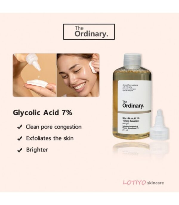تونر لایه بردار و روشن کننده گلیکولیک اسید اوردینری Ordinary Glycolic Acid 7% Toning Resurfacing Solution